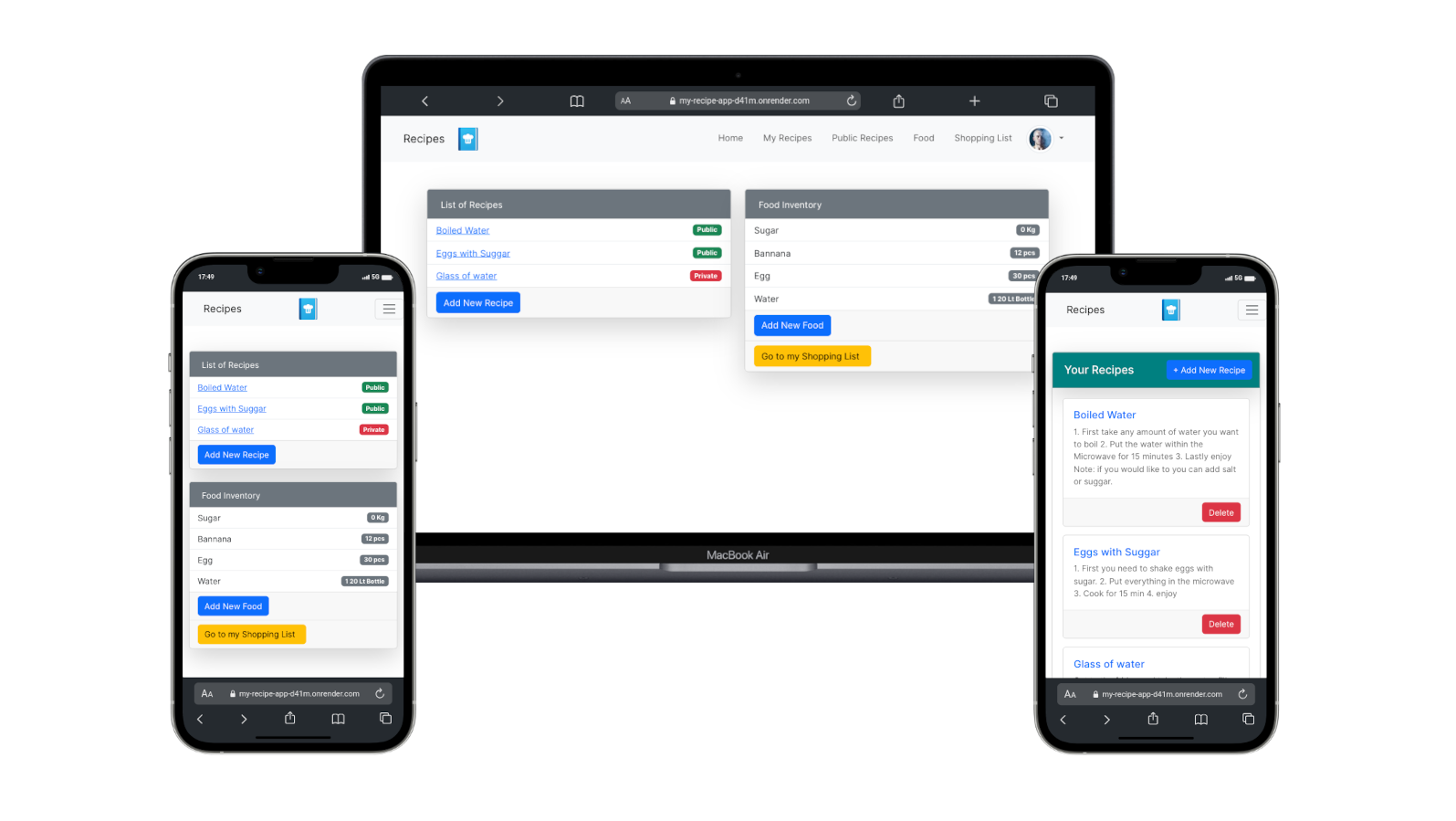 Screenshot of Recipe App Best Dishes